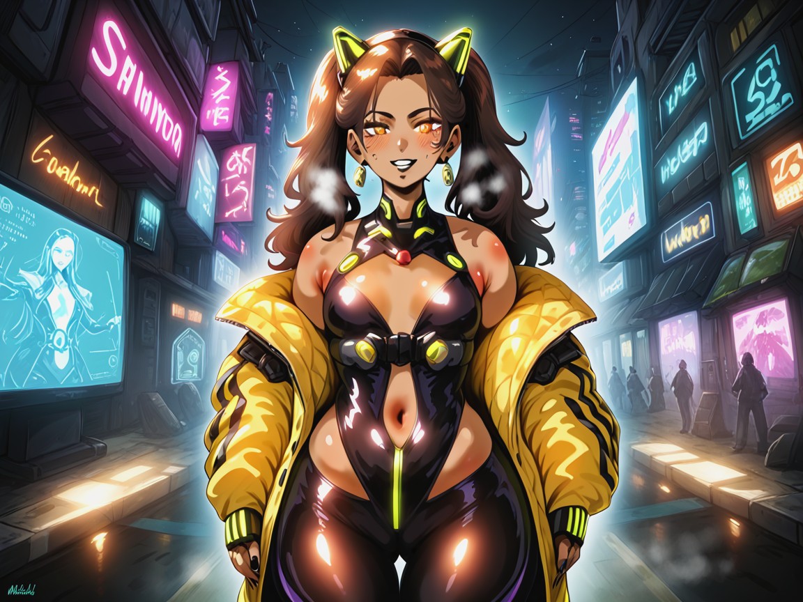 Leopard Digital Vr Avatar In Background, Vibrant Saturated Colors, Bounce Lines Hentai AI Porn