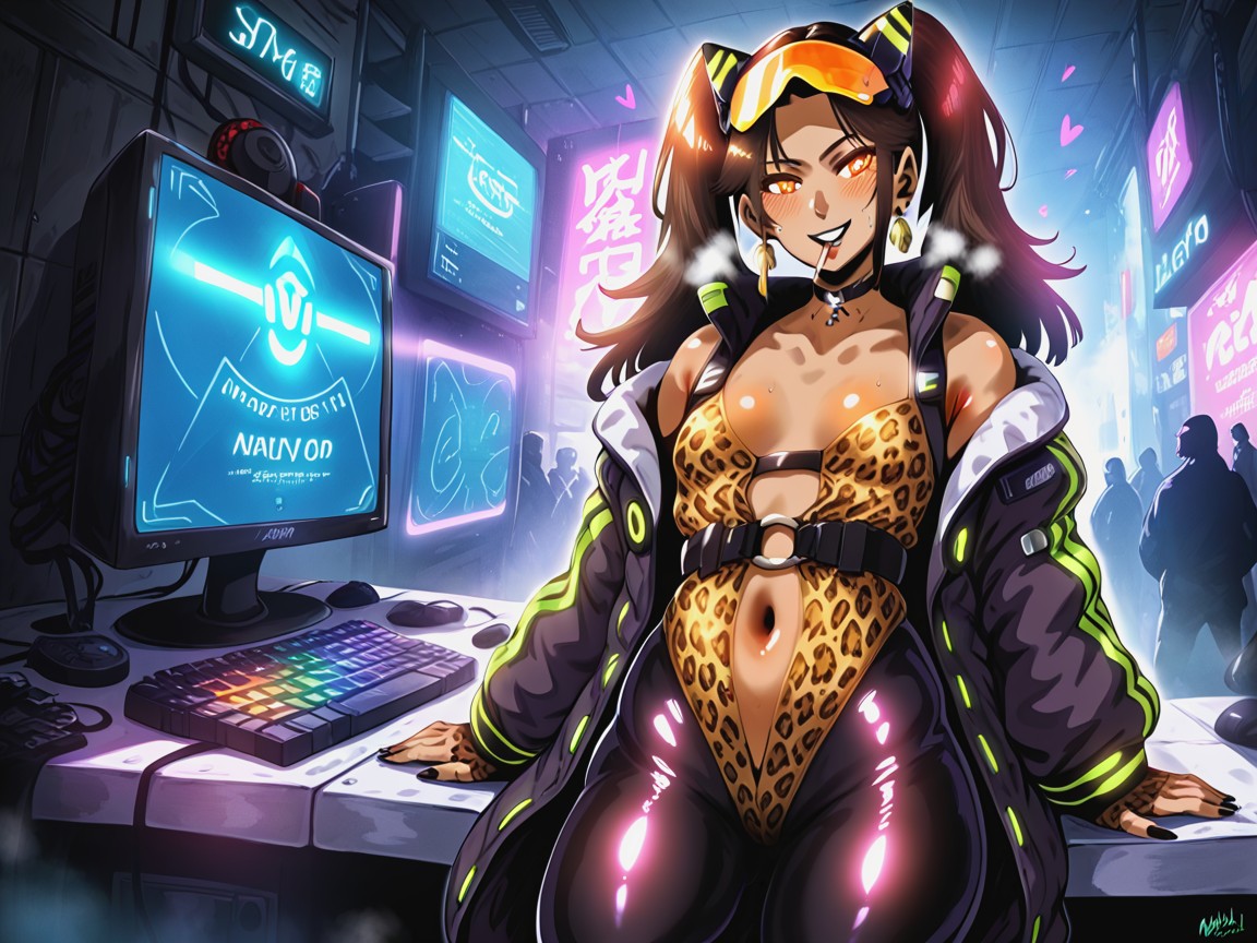 High Color Contrast, Virtual Reality Effects, Cybernetic Claws Hentai AI Porn