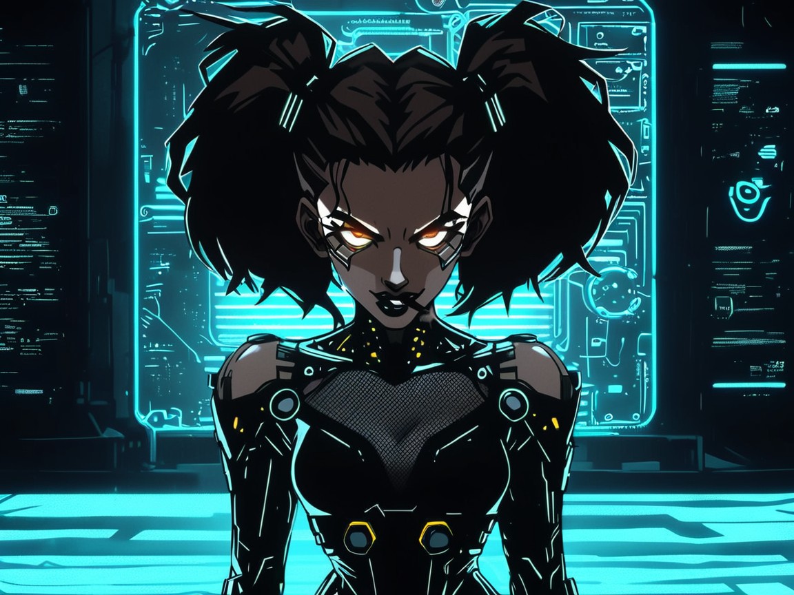 Cybernetic Enforcer, Vr Distortion On Woman, Cybernetic Claws AI Porn