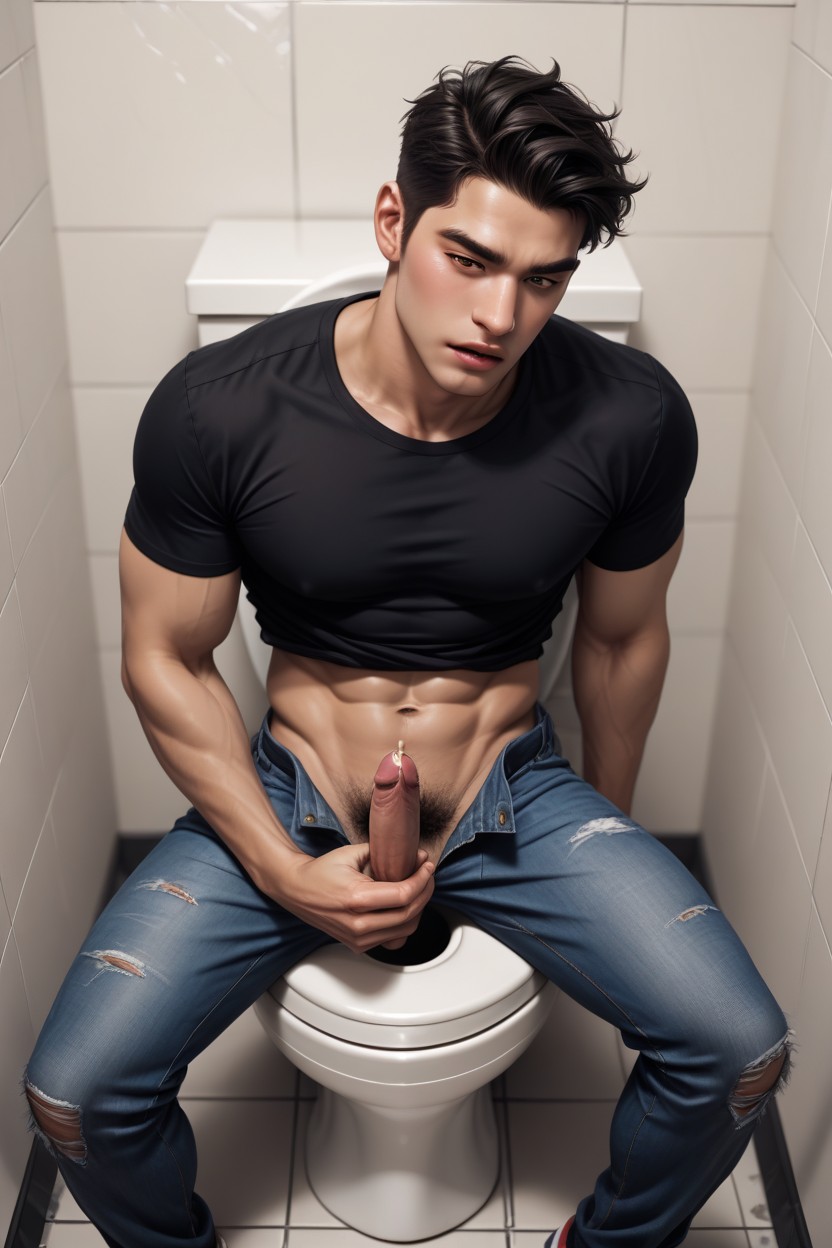 Dimly Lit, Fit, 20+ AI Gay Porn