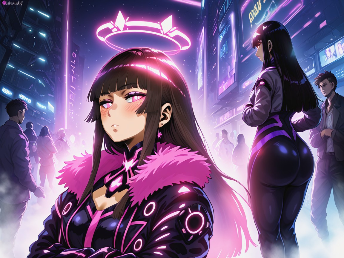 Glowing Eyes, Close Up, Diamond Linked Bodysuit Hentai AI Porn