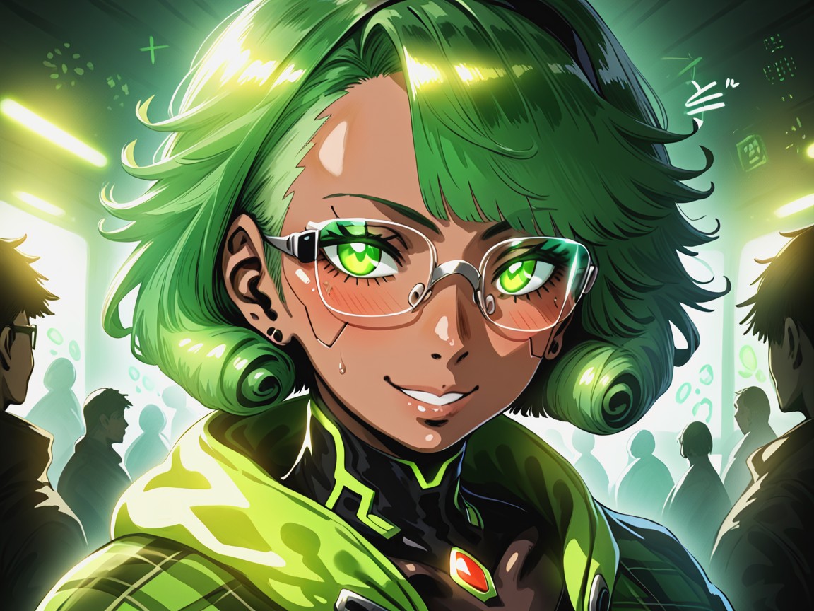 Ojos Brillantes, Squared Thighs, Vibrant Saturated Colors Hentai IA