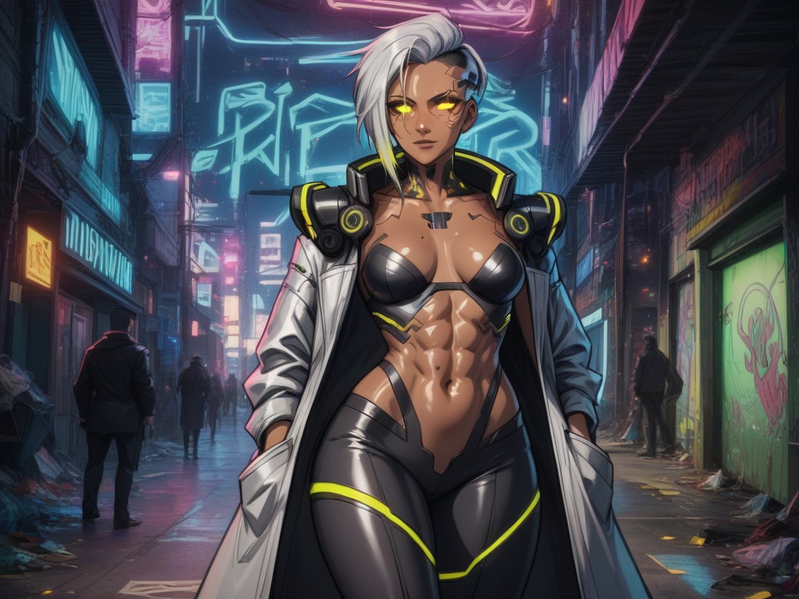 Augmented Bounty Hunter, Rectangle Body Type, Squared Hips Porno latina IA