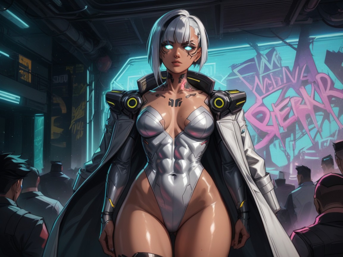 Squared Thighs, Downturned Eyes, Steel Shoulder Pads ラティーナAIエロ