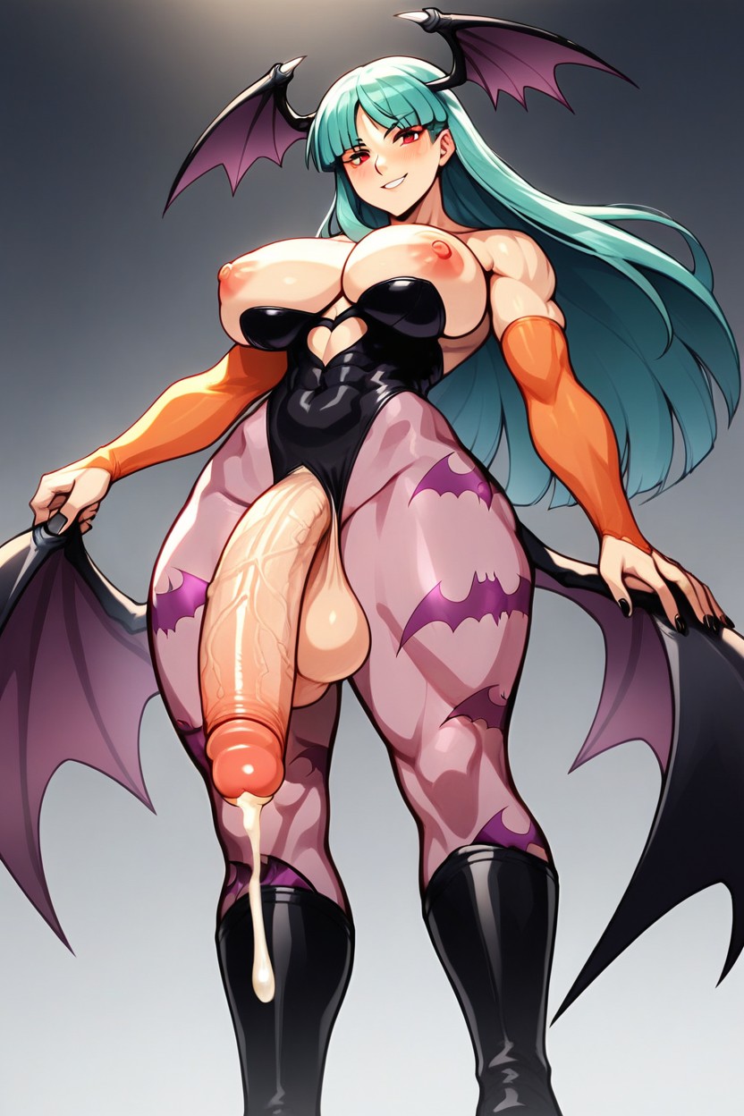 Shiny Skin, Blushing, Exposed Breasts Hentai AI Porn