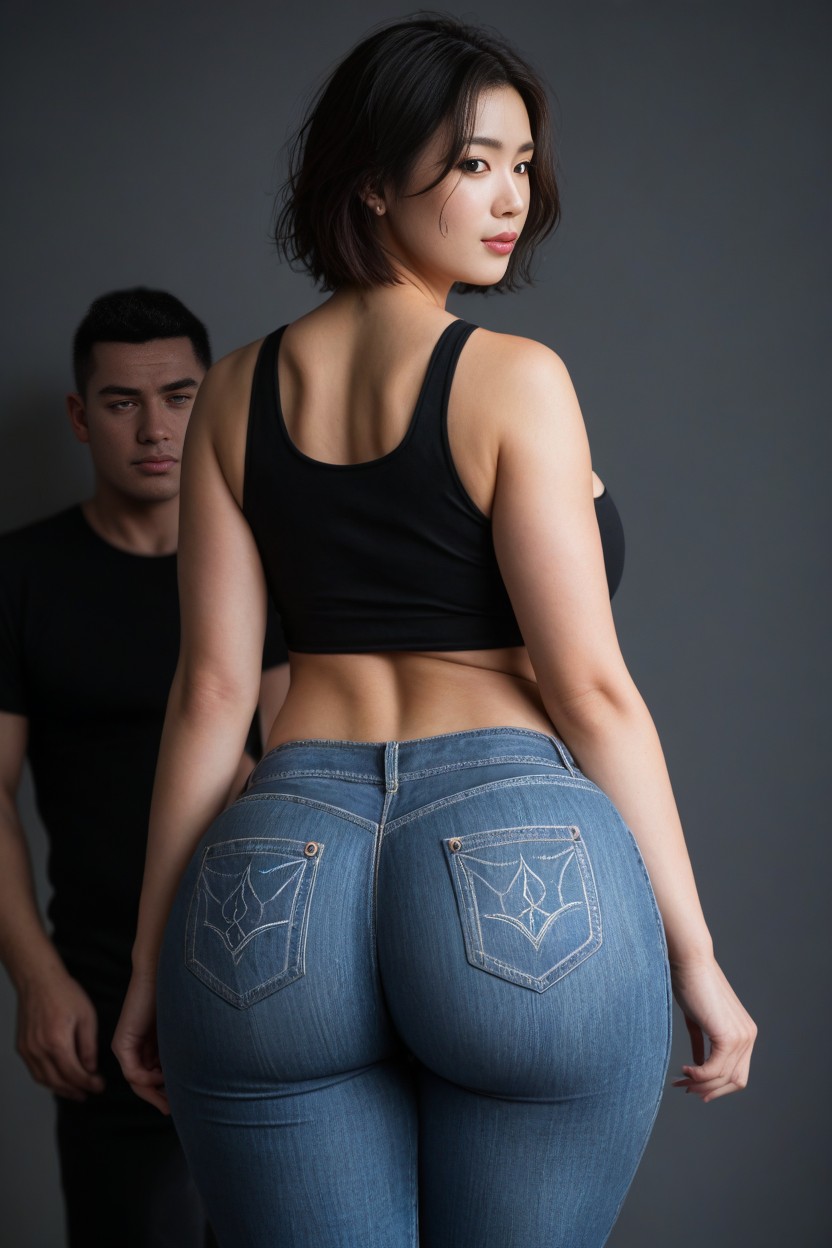 Crop Top, Huge Black Guy, Korean AI Porn