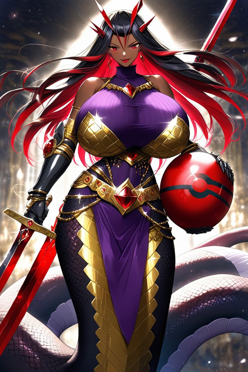 Exposed Stomach, Lamia Woman, "azami From Pokmon Emerald" Furry IA