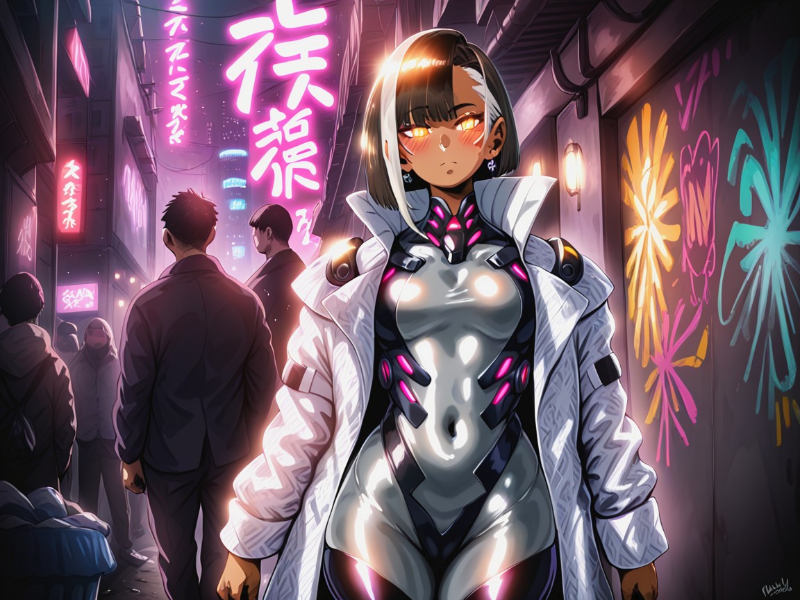 Strong Legs, Bobcut, Trash In Distance Hentai AI Porn