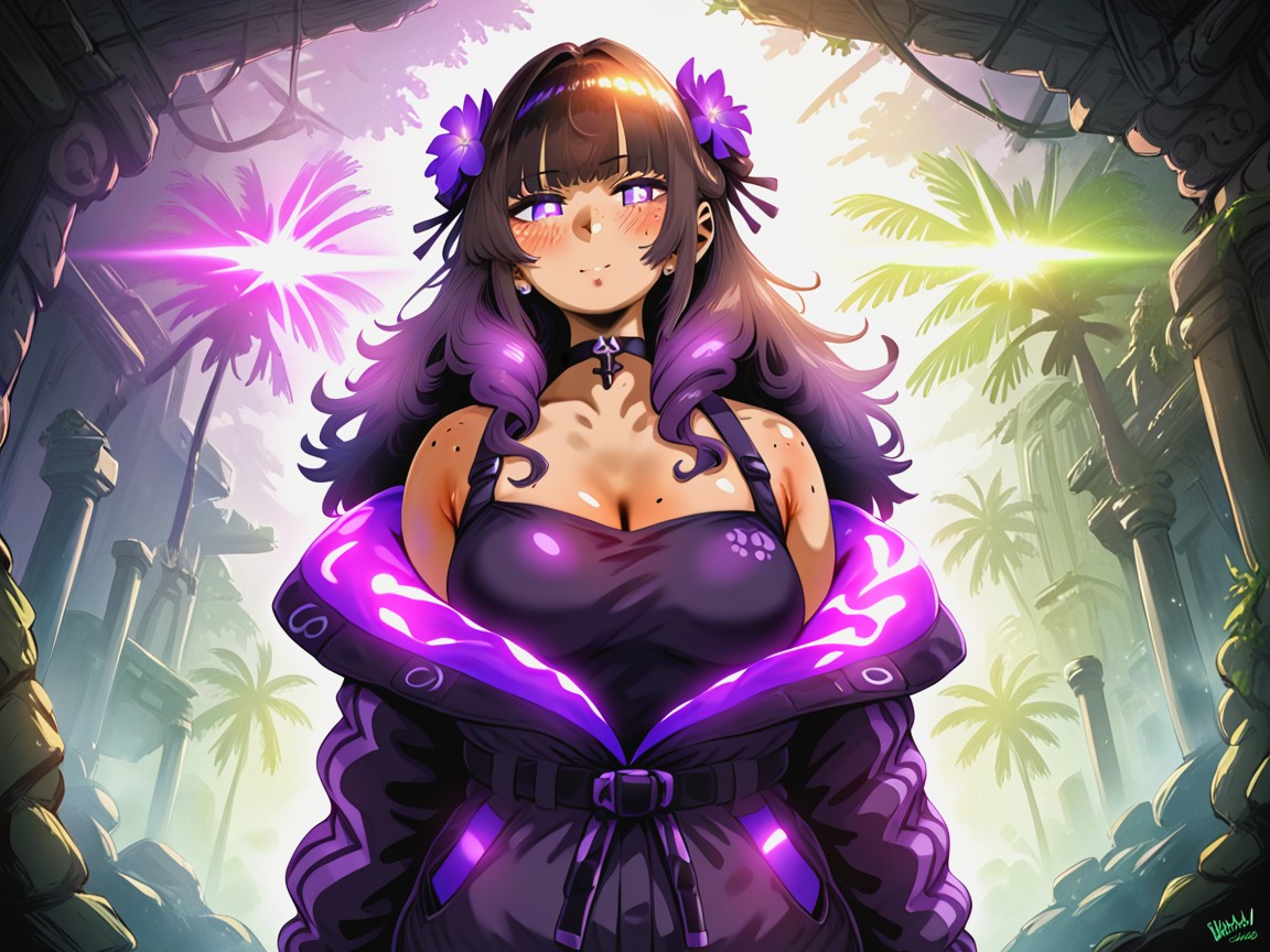 Rounded Breast Width, Thick, Cyberpunk Setting Hentai AI Porn