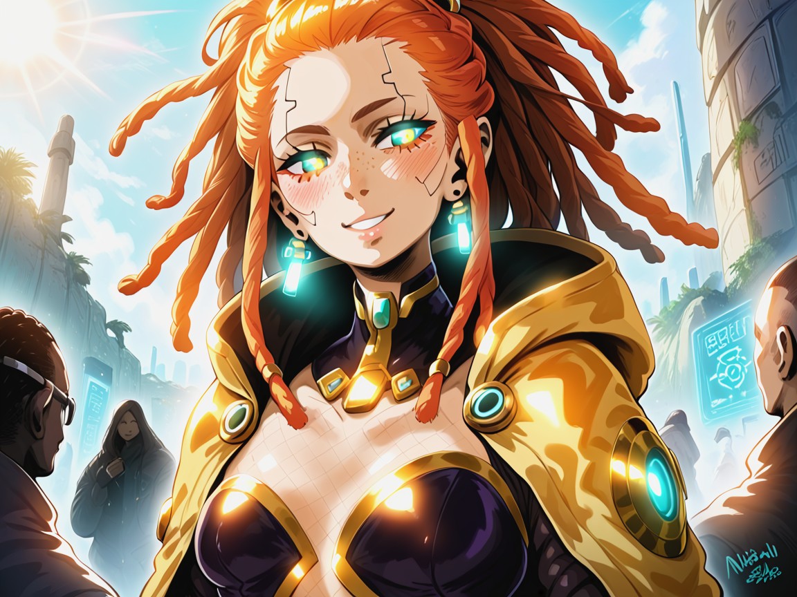 Freckles On Face, Rounded Abdomen, Dread Locks Hentai AI Porn