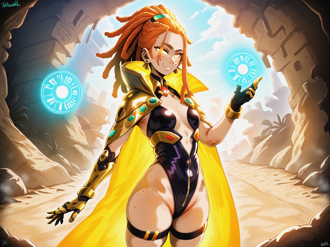 Golden Eyes, Medium Breast, Latina Hentai AI Porn