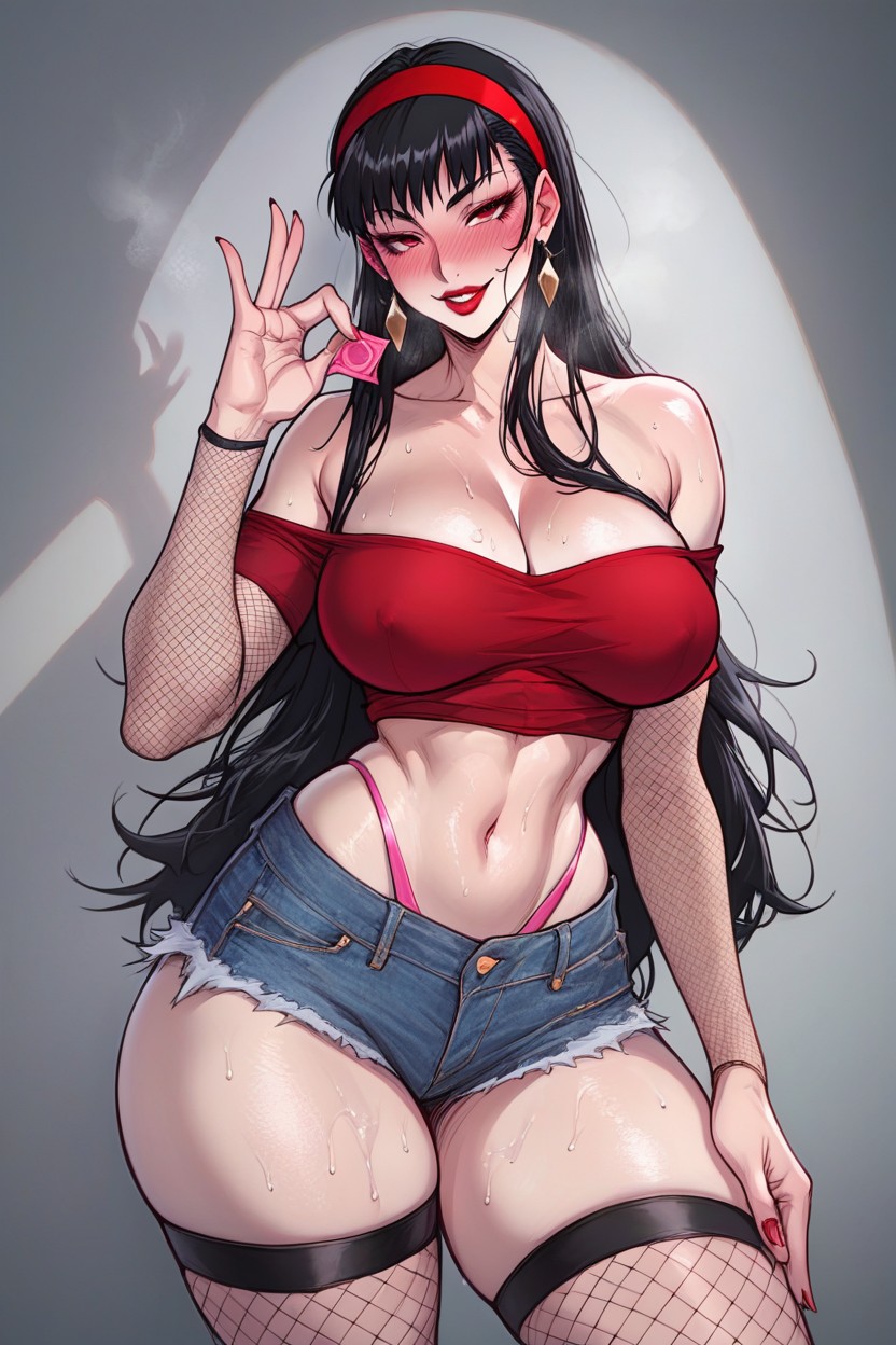 Blowjob Hand Gesture, Bangs, 25+ Hentai AI Porn