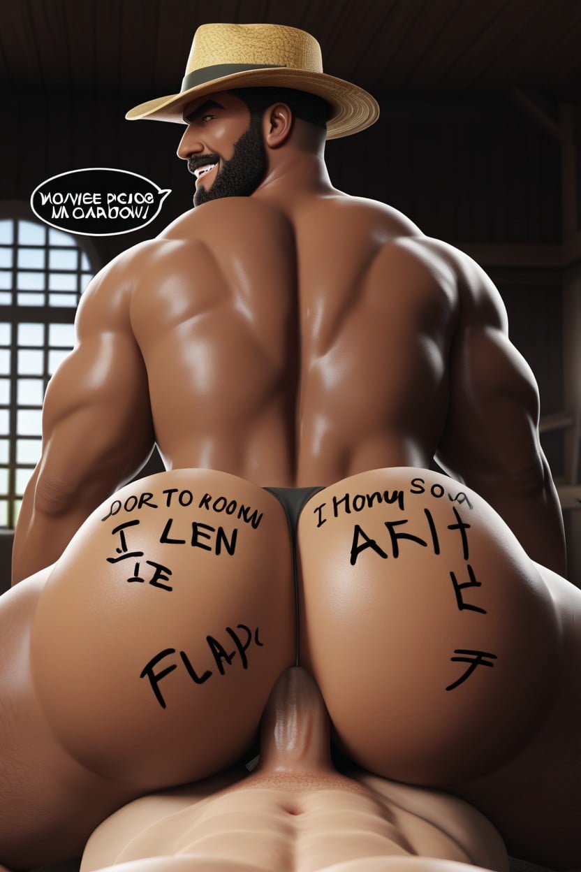 Body Writing On Ass Shows Bottoms Anal Walls Killing Racist White Top With Deadly Milking, Fucking, Rear View AI Gay Porn