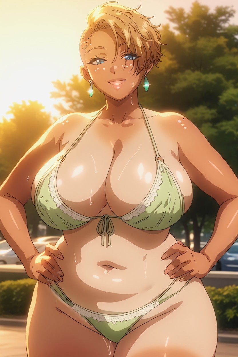 Public Park, Close Up, Freckles Hentai AI Porn