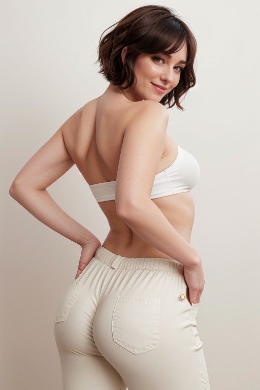 Top Down View, Grin, Small Breast AI Porn
