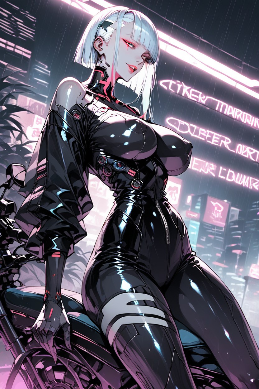 Full Frontal View, Glowing Cyber Tattoos On Skin, 25+ Hentai AI Porn