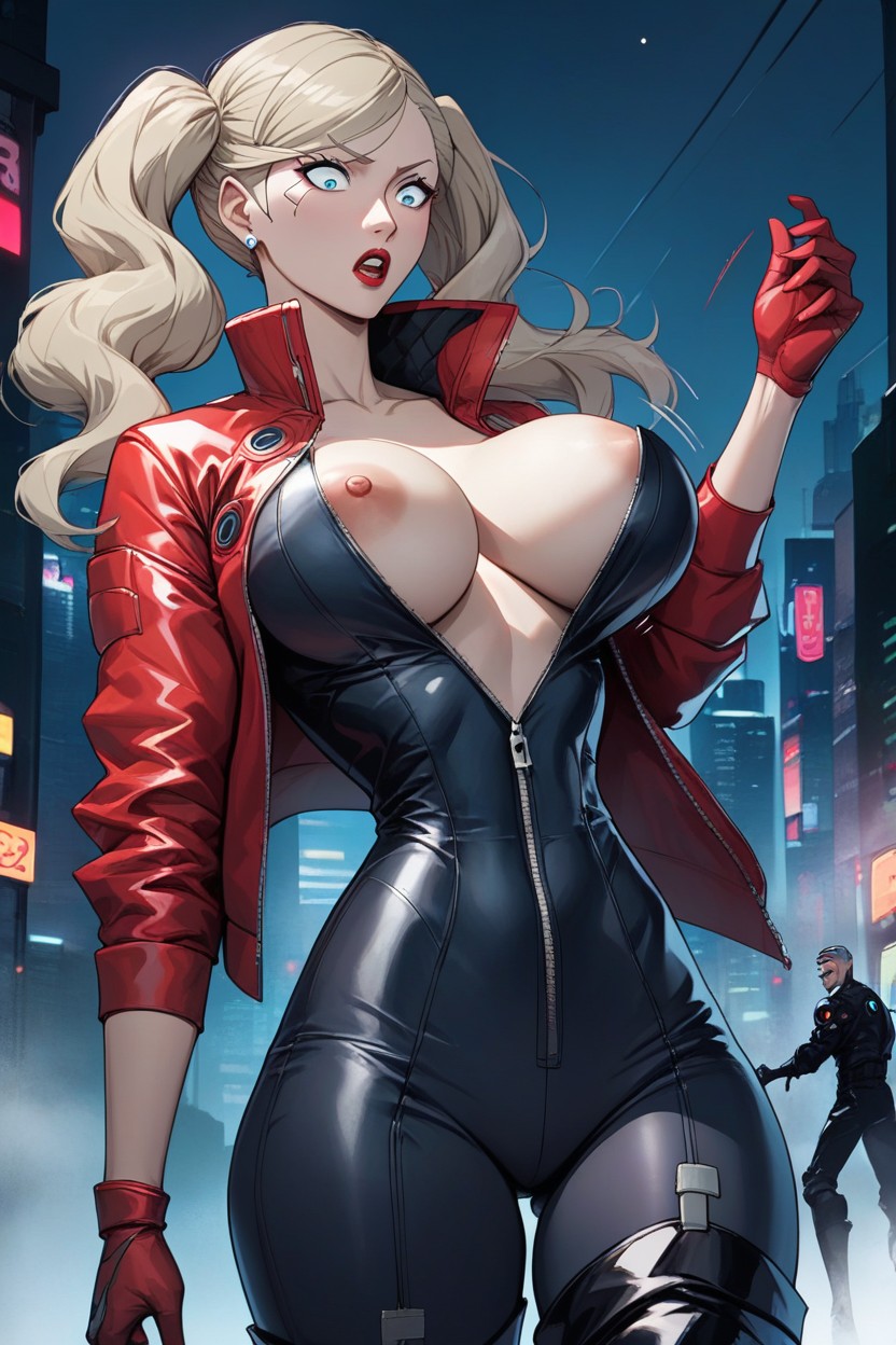 Detailed, Man Revealing Breasts, Wide Open Eyes Hentai AI Porn