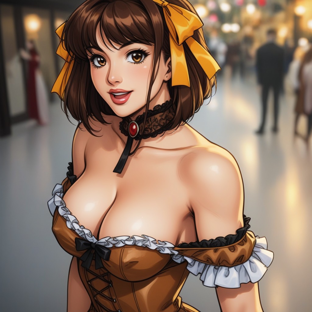 Skin Sheen, Hollywood Glamour, Showing Off Breasts Hentai AI Porn