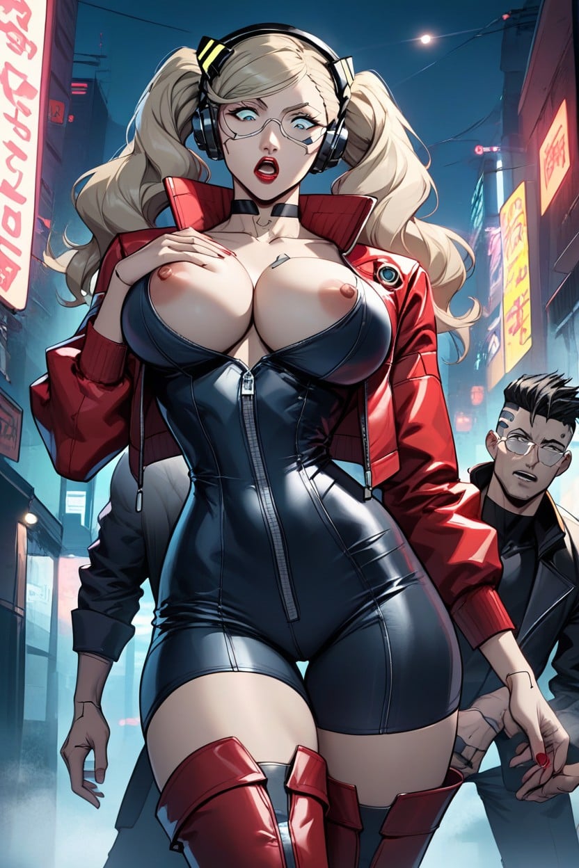 Waist Shot, Black Choker, One Man Hentai AI Porn