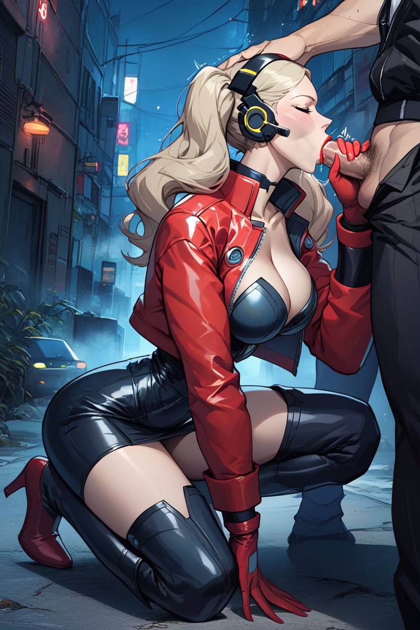 Red Lips, Anatomically Accurate, One Anime Woman Hentai AI Porn