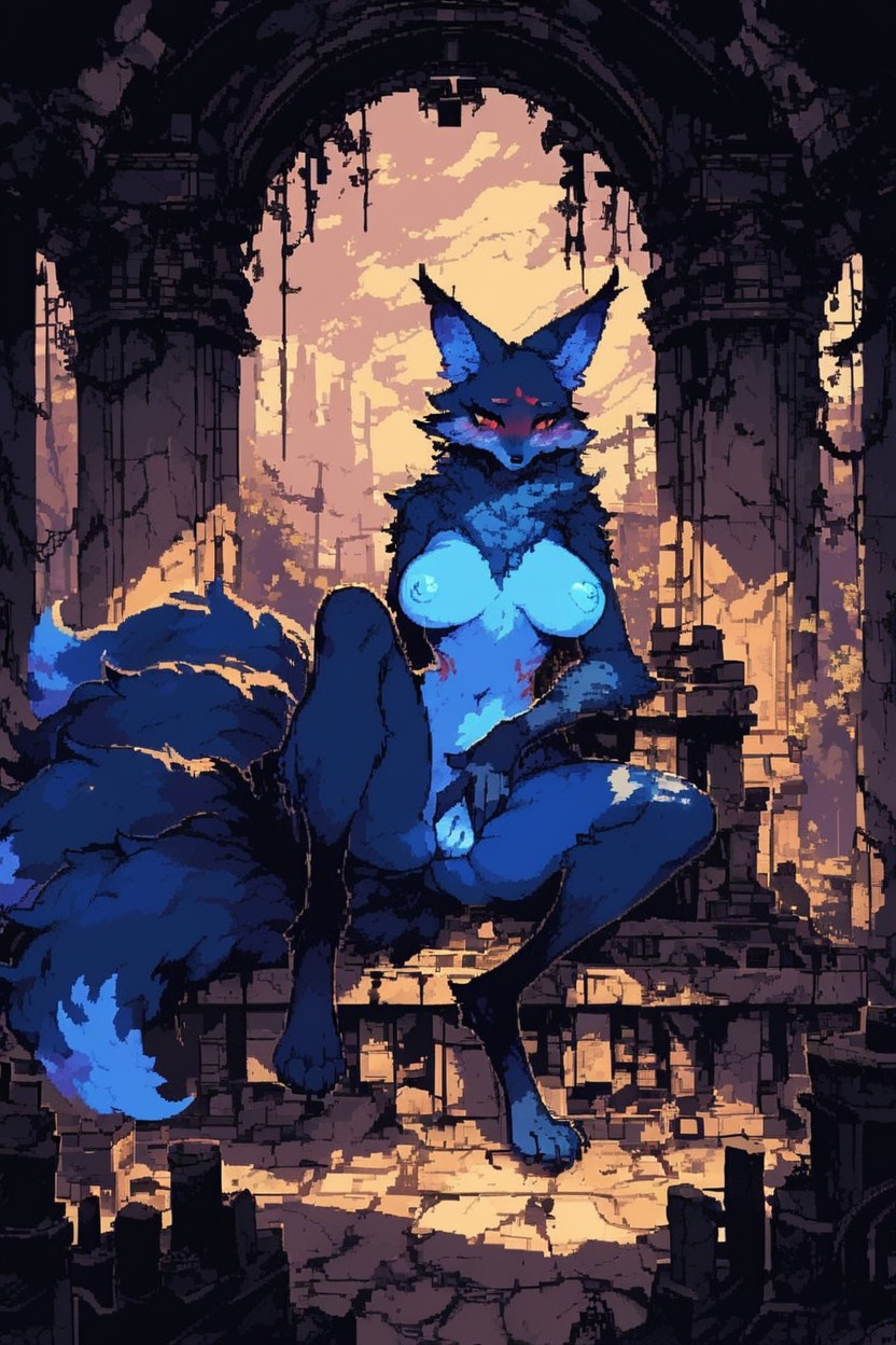Laying, Highly Detailed, Blush Furry AI Porn