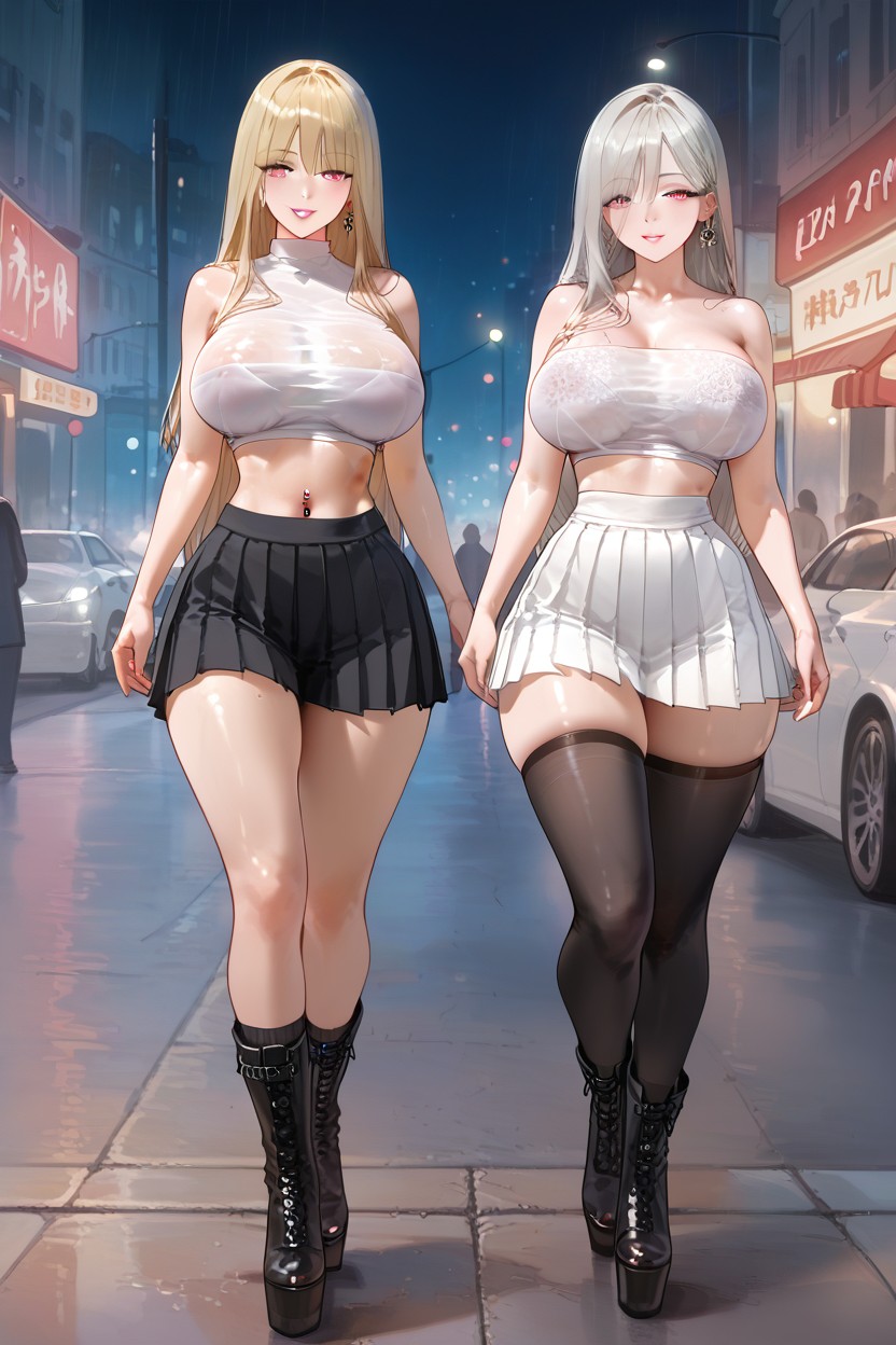 Blonde, Perfect Figure, Translucent Clothes AI Porn