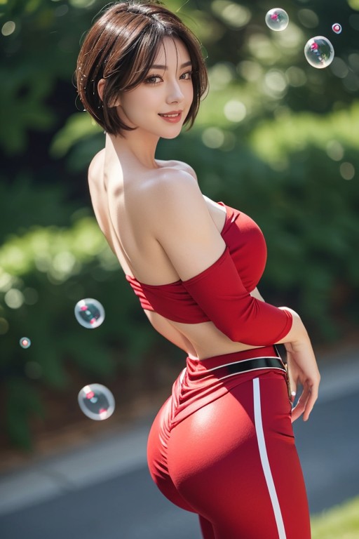 Bokeh, White Bandeau Top, Sexy Legs AI Porn