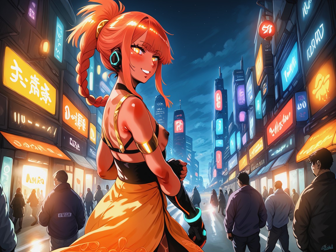 Ponytail, Neon Birds In Distance, Small Ass Hentai AI Porn