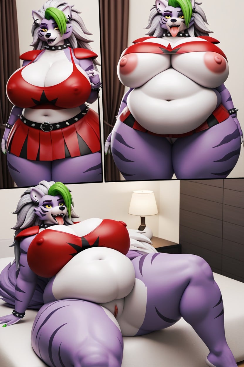 Chubby, Under Boob, Light Purple Fur Furry AI Porn
