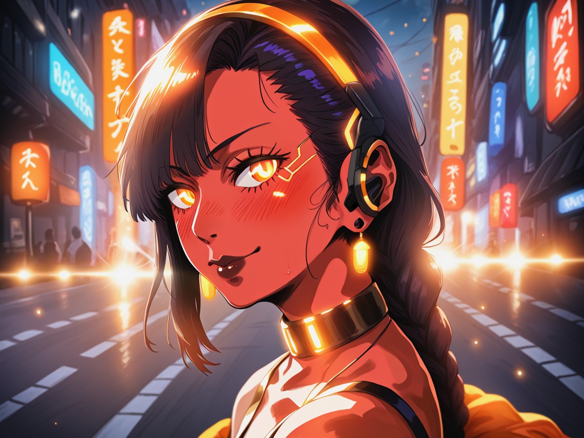 Particle Trails, High Color Contrast, Red Skin Hentai AI Porn