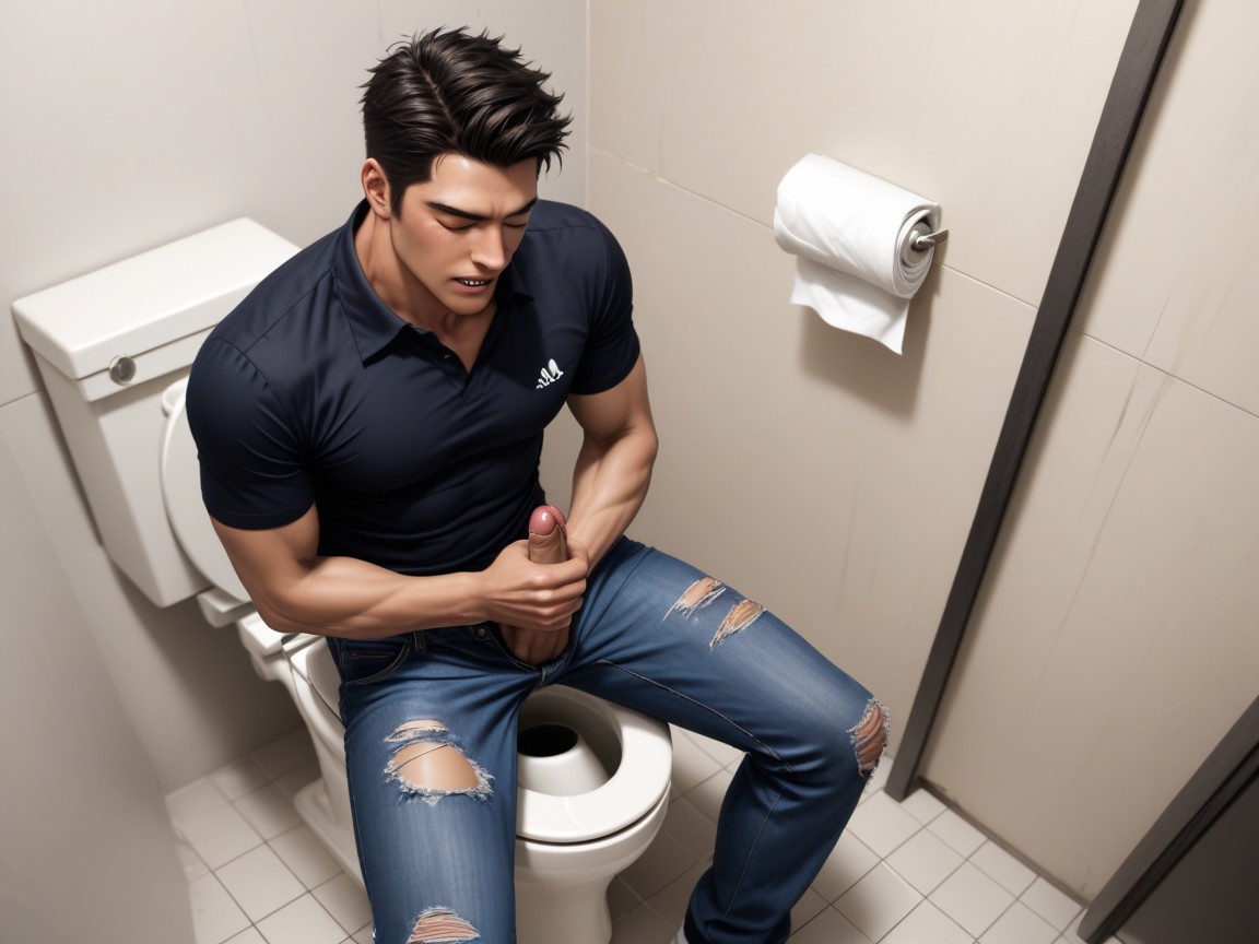 Cheveux Noirs, Japanese, En Forme Porno IA Gay