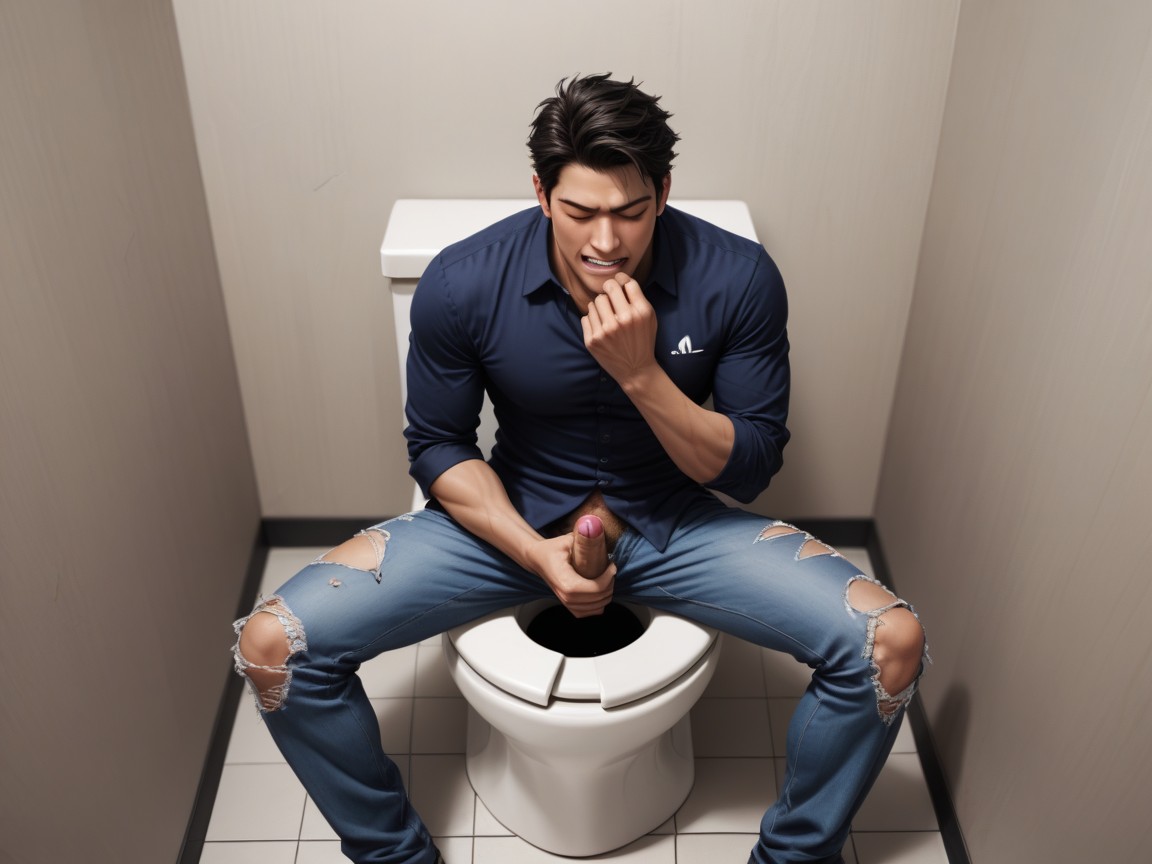 Cabelo Preto, Leg Hair, Olhos Castanhos Pornografia gay com IA
