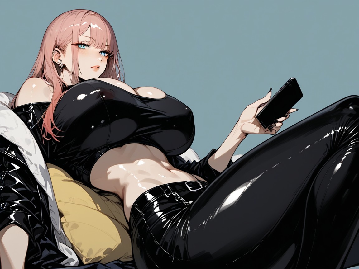Woman Who Seems Bored, Cute, Woman Naked From Under The Breasts To The Lower Abdomen Hentai AI Porn