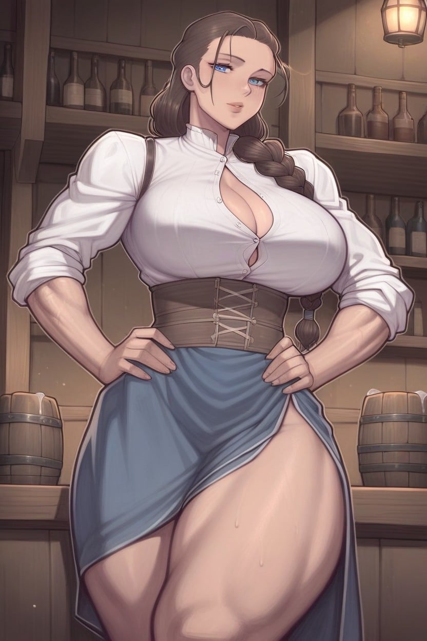 Off-shoulder, Large Breast, Tavern Hentai AI Porn