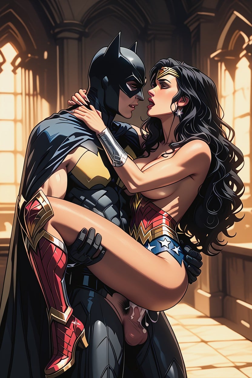 Boobs Pressed Against Batman, Wonder Woman Moaning, Batman Torso AI Porn