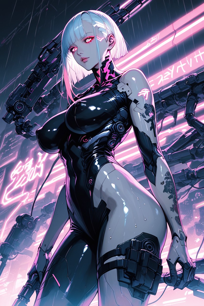 Cyberpunk City Background, 25+, Giant Saggy Breasts Hentai AI Porn