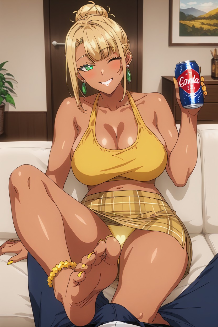 Bangs, Wink, Front View Hentai AI Porn