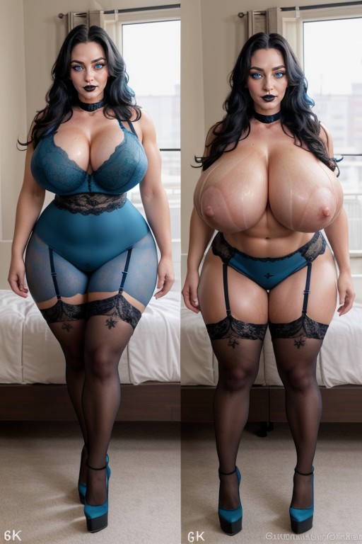 Lace Lingerie, Black Mascara, Large Ass AI Porn