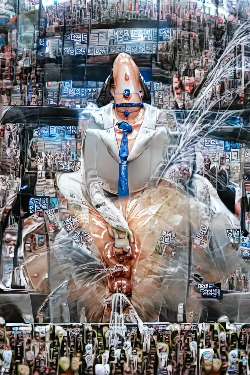 White Suit And Tie Collar Choker, Paparazzi Crowd Outside Car Window, Paparazzi Crowd AI Porn