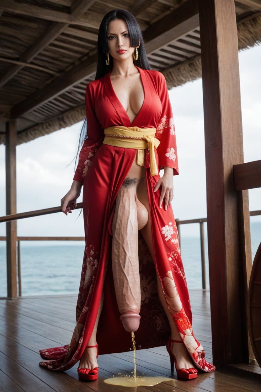 Kimono, Sweaty Skin, Lots Of Piss Porno IA transsexuelle
