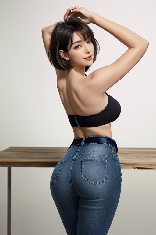 Round Hips, Sexy Waist, Jeans Pants AI Porn