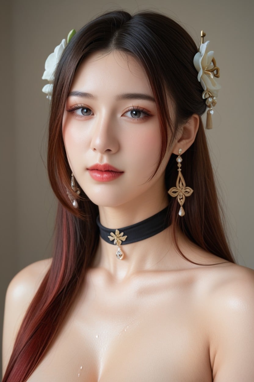 Red Hair, Close Up, Lovely Eyes Asian AI Porn