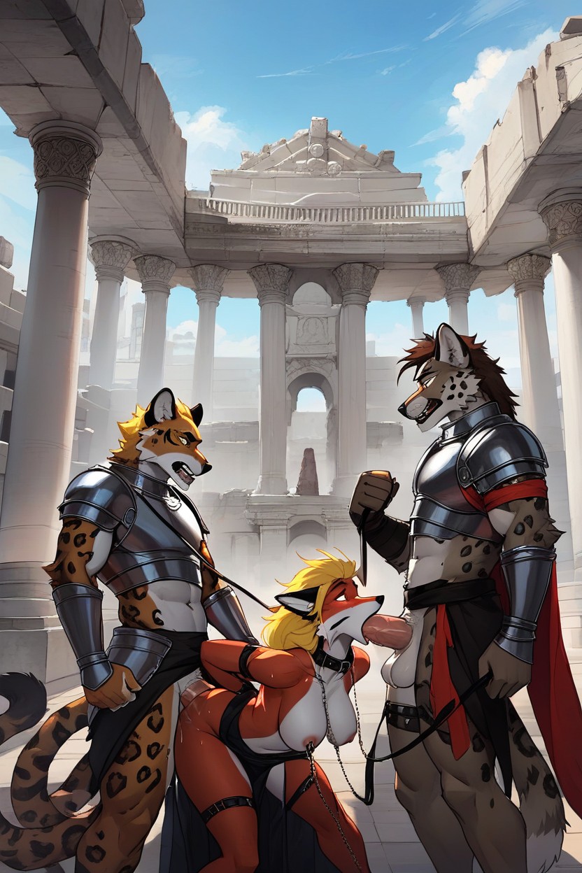 Males Fuck Females, Leashes And Bonds Attached To Pillars, Orgy Furry AI Porn