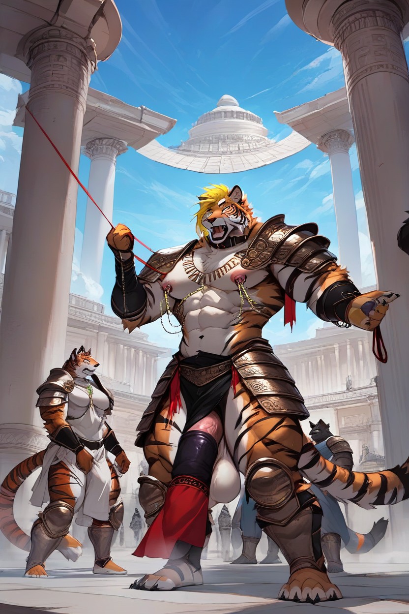 Circular Outdoor Temple, Collar (restricción), Bdsm Furry IA