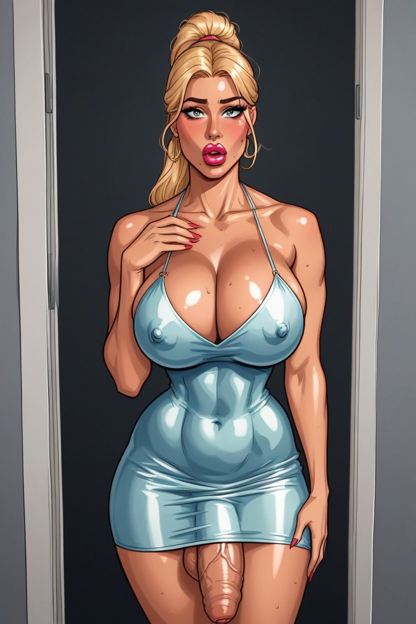 Mouth Agape, Flustered By Big Cock, 50+ AI Porn