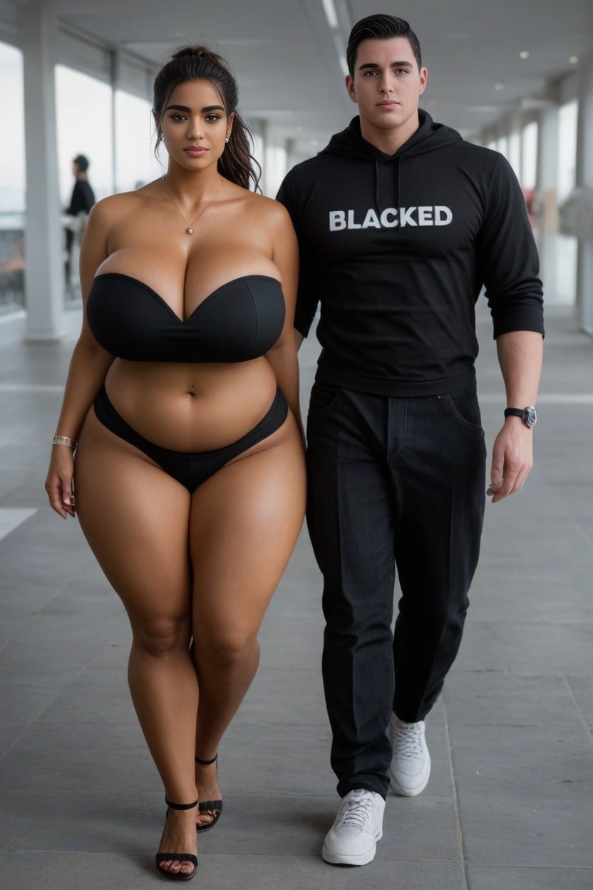 Huge Black Guy, Messy Hair, Thick AI Porn