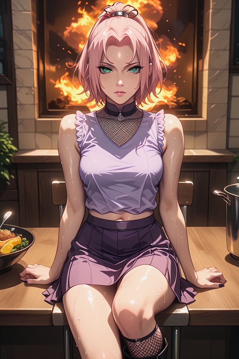 Blush A Lot, Tierna, Black Open Toe Boots Hentai IA