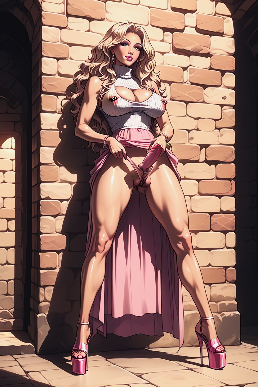 Vagina, Frilly Skirt, Full Body AI Porn