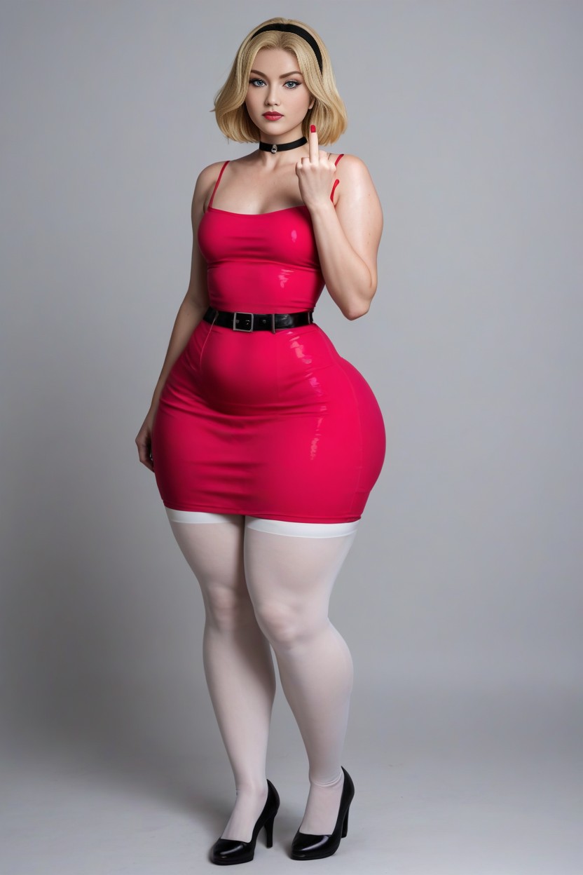 Korean, Thigh Length Dress, Thick Thighs AI Porn