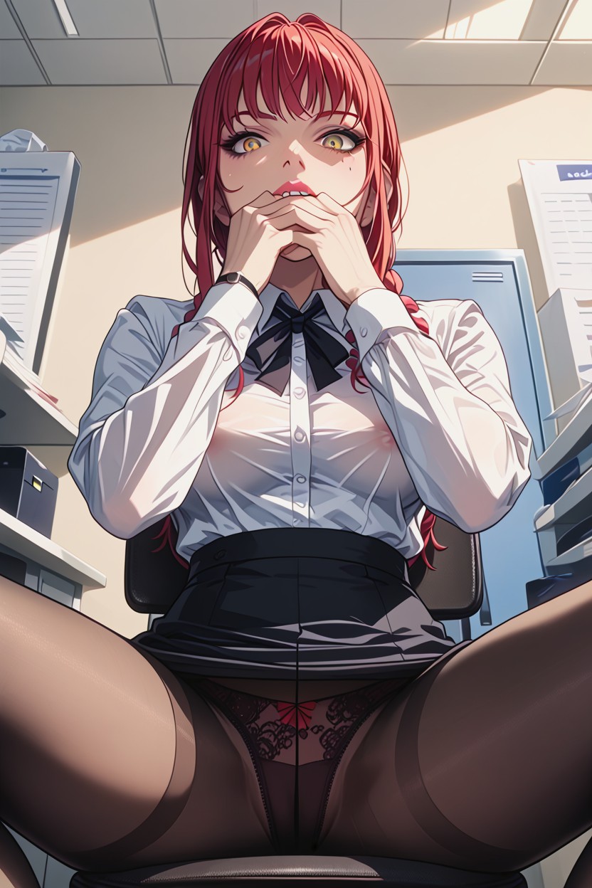 Front View, Crazy Look, Medium Breast Hentai AI Porn